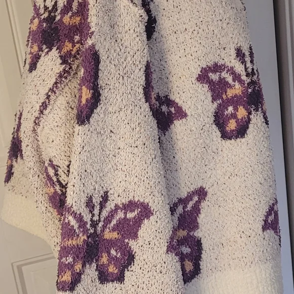 POL Butterfly & Leopard Contrast Cardigan, NIB, MED, Peach/Purple, New Release🦋 - Picture 15 of 16